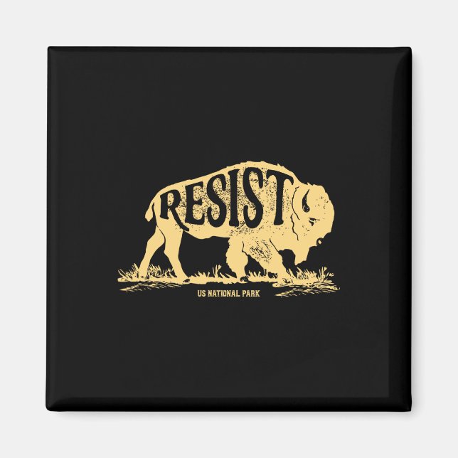 Alt Us National Park Resist Service T Shirt Bison  Magnet (Front)