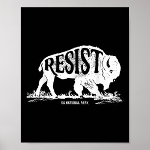 Alt Us National Park Resist Service T Shirt Bison Poster