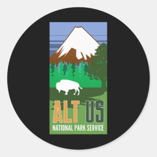 Alt Us National Park Service Resist Shirt  Classic Round Sticker
