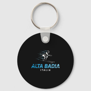Alta Badia Italy Ski Resort Retro Skiing  Key Ring