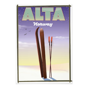 ALTA Norway ski travel poster