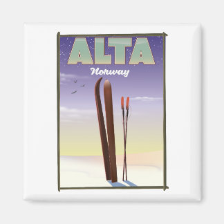 ALTA Norway ski travel poster Magnet