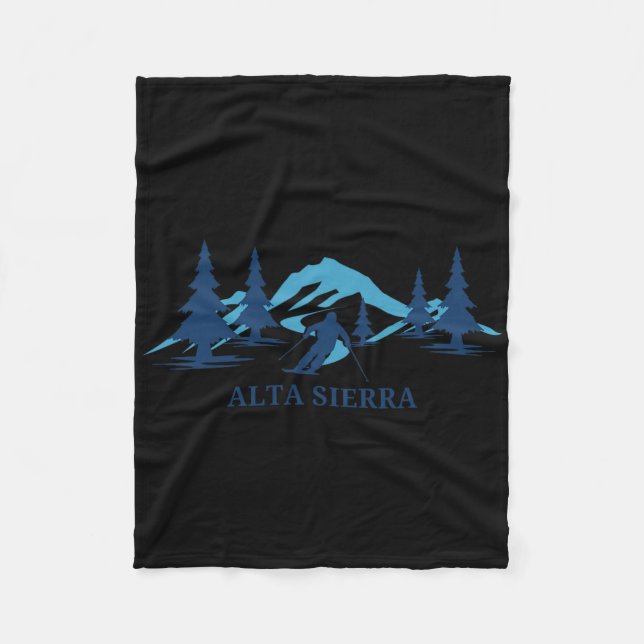 Alta Sierra California Ski Resort Skiing Skier  Fleece Blanket (Front)