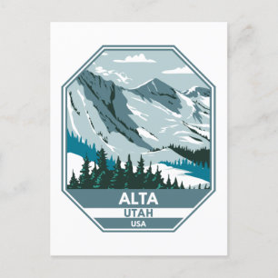 Alta Ski Area Winter Utah Postcard