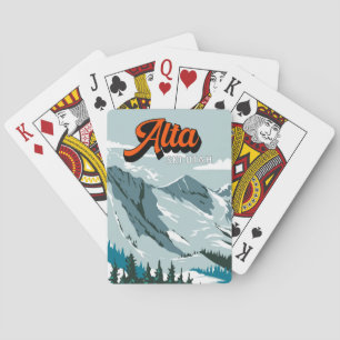 Alta Ski Area Winter Utah Vintage Playing Cards
