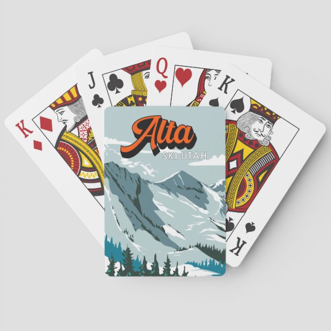 Alta Ski Area Winter Utah Vintage Playing Cards (Back)