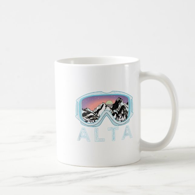 Alta Ski Design _ Alta, Ut Skiing Snow Gift  Coffee Mug (Right)