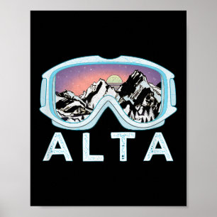 Alta Ski Design _ Alta, Ut Skiing Snow Gift Poster