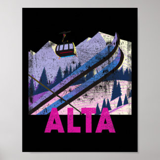 Alta Ski - Vintage Style Alta Skiing Vacation Poster