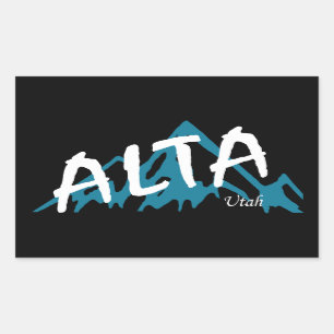 Alta Utah Mountains Rectangular Sticker