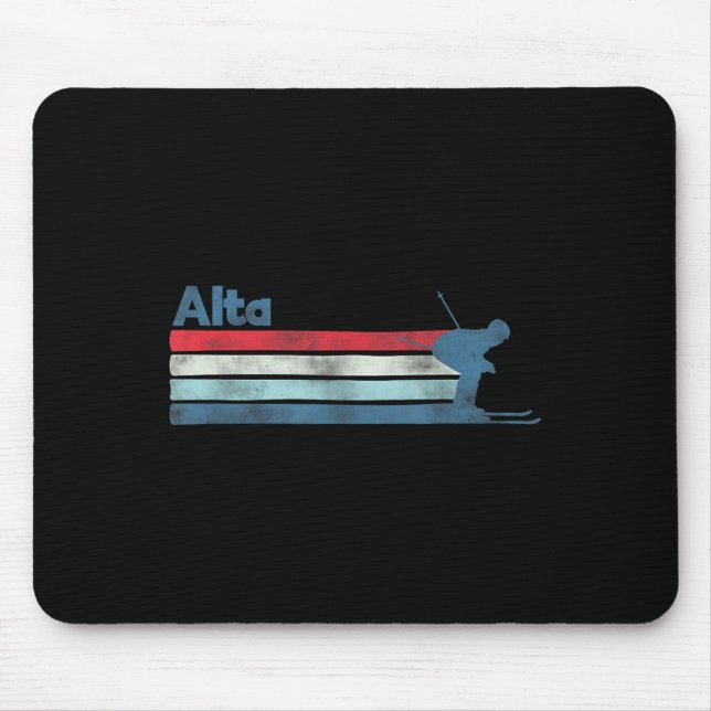 Alta Utah Retro Ski  Mouse Mat (Front)