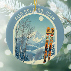 Alta Utah ski area souvenir Ceramic Tree Decoration
