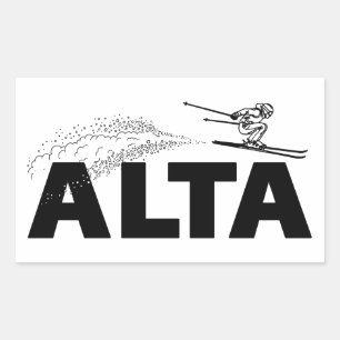 Alta Utah Ski Jumper Rectangular Sticker