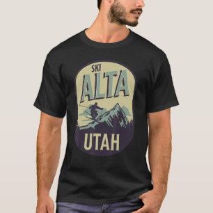 Alta Utah Ski Mountains Skier Winter Outdoors T-Shirt