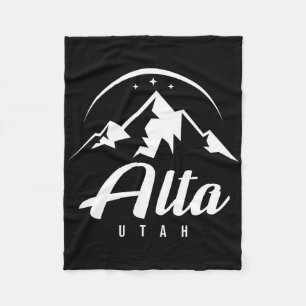 Alta Utah Ski Resort Skiing Snowboarding Fleece Blanket