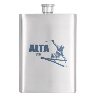 Alta Utah Skier Hip Flask