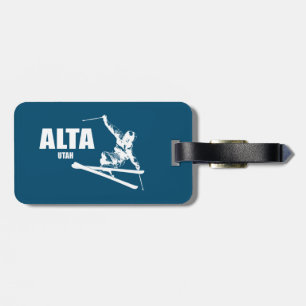 Alta Utah Skier Luggage Tag