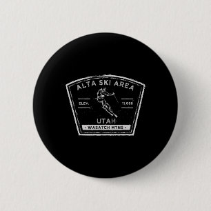Alta Utah Snow Skiing 6 Cm Round Badge