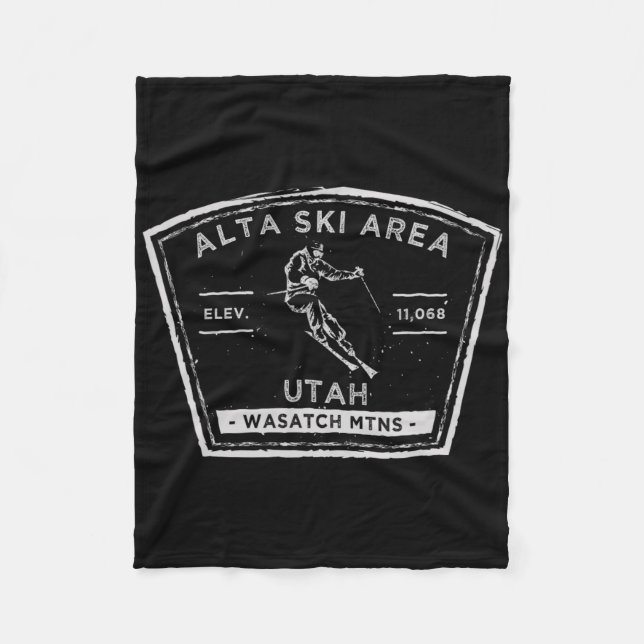 Alta Utah Snow Skiing  Fleece Blanket (Front)