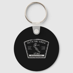 Alta Utah Snow Skiing Key Ring