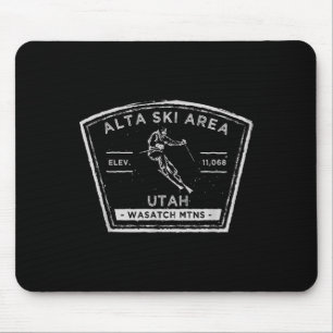 Alta Utah Snow Skiing Mouse Mat