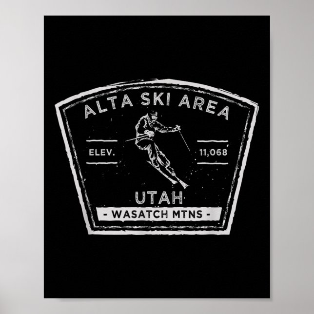Alta Utah Snow Skiing  Poster (Front)