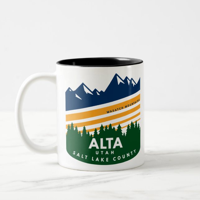 Alta Utah Wasatch Mountains Two-Tone Coffee Mug (Left)