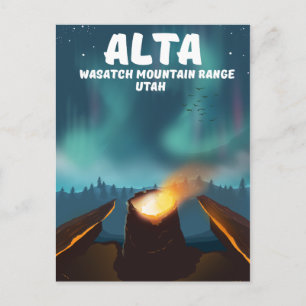 Alta Wasatch Mountain Range Utah Postcard
