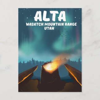 Alta Wasatch Mountain Range Utah Postcard