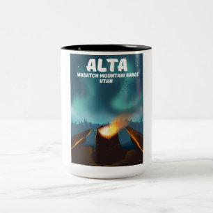 Alta Wasatch Mountain Range Utah Two-Tone Coffee Mug