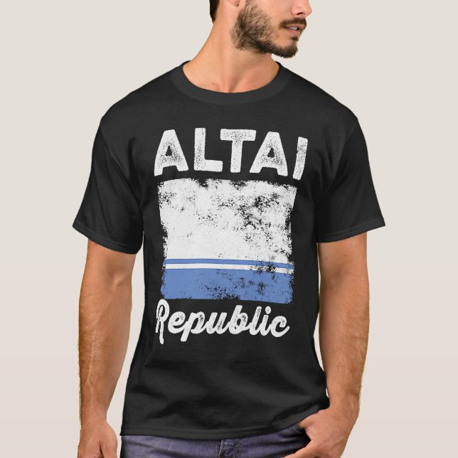 Altai Flag Distressed  Men Women Kids  Altaian Fla T-Shirt (Front)