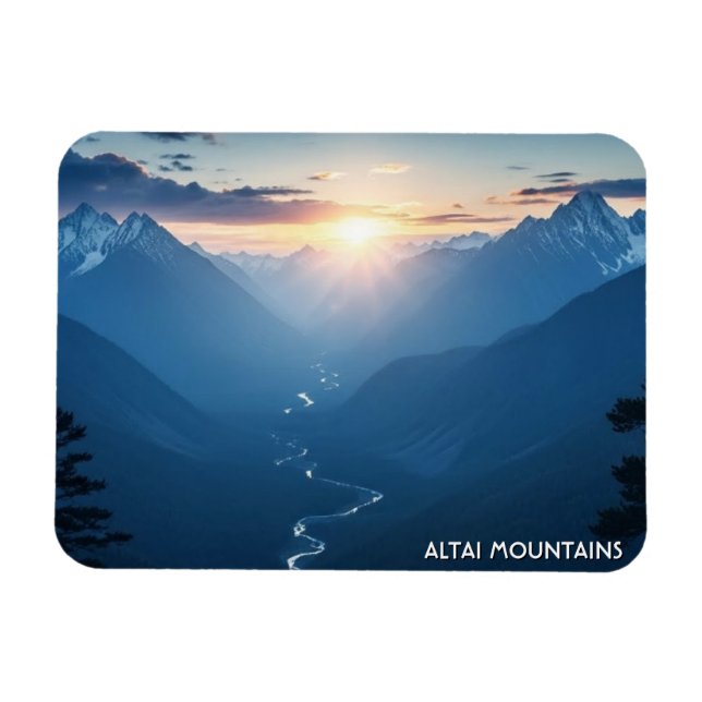 Altai Mountains Mongolia travel Magnet (Horizontal)