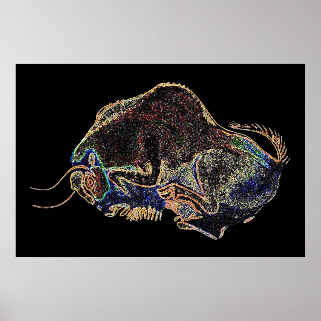 Altamira Bison in Psychedelivision Poster (Front)