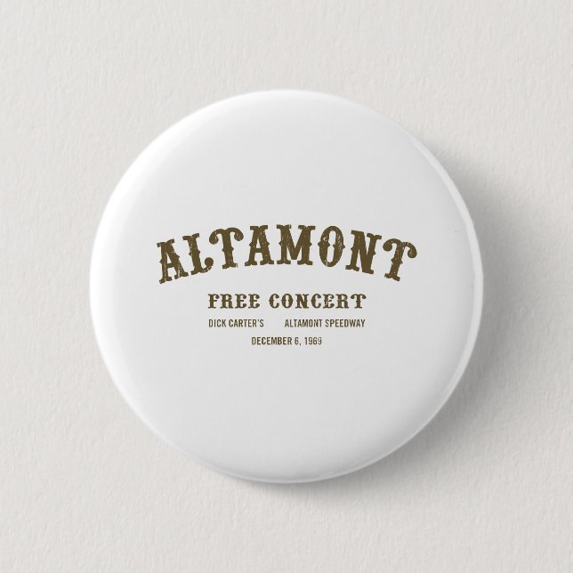 Altamont Free Concert 6 Cm Round Badge (Front)