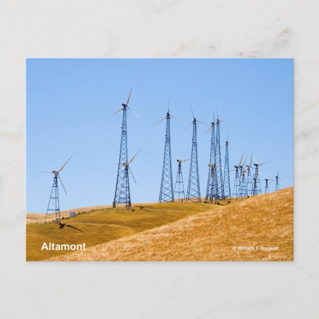 Altamont Windmills California Products Postcard (Front)
