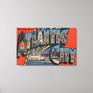 Altantic City, New Jersey - Large Letter Canvas Print