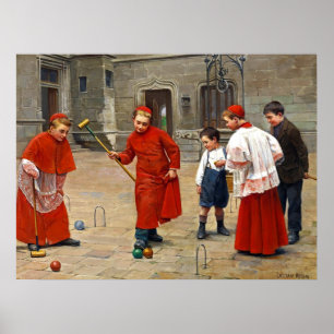 Altar Boys ~ Playing Croquet ~Paul Chocarne-Moreau Poster