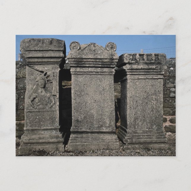 Altar stones, Mithraic Roman Temple, Hadrian's Wal Postcard (Front)