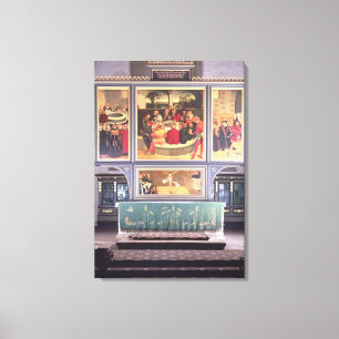 Altar with a Triptych depicting Canvas Print
