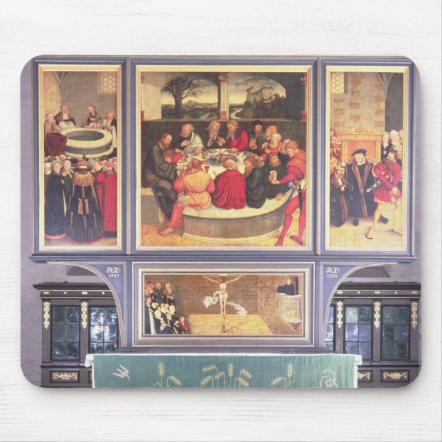 Altar with a Triptych depicting Mouse Mat (Front)