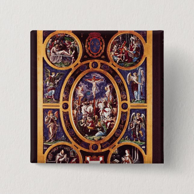 Altarpiece of Sainte-Chapelle 15 Cm Square Badge (Front)