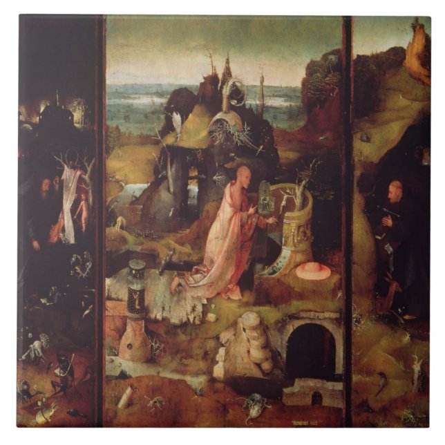 Altarpiece of the Hermits (oil on panel) Tile (Front)