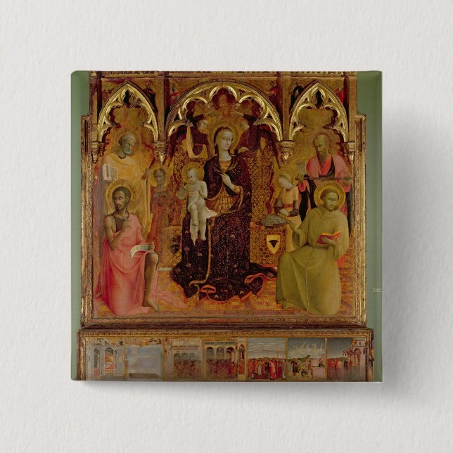 Altarpiece of the Madonna of the Snow, c.1430-32 ( 15 Cm Square Badge (Front)