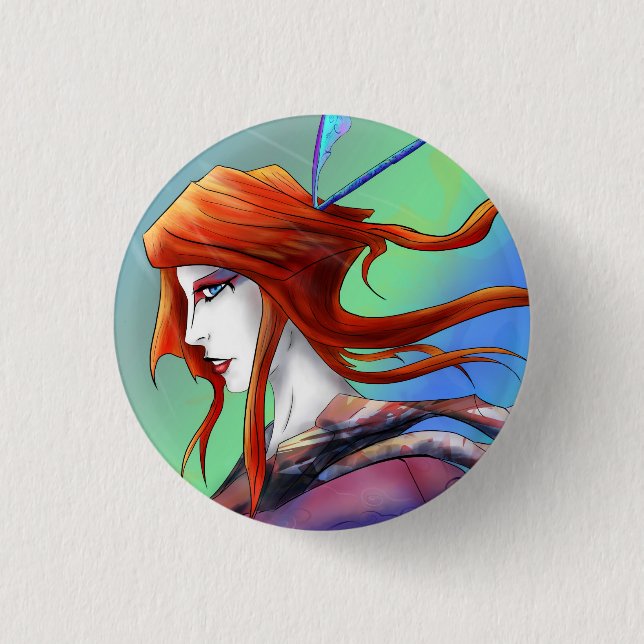AltDelta : Red Geisha Button (Front)