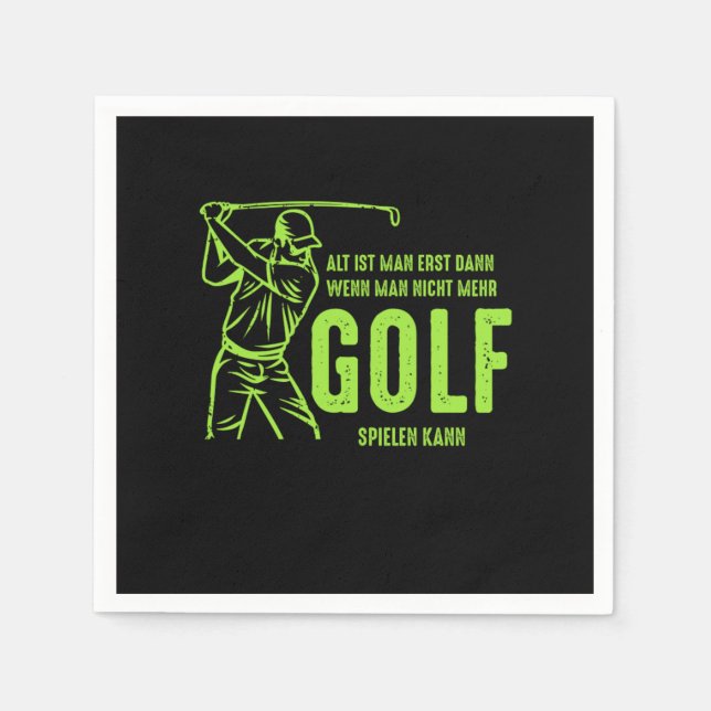 Alter Mann Golfer Golfspieler Rentner Golfing Golf Napkin (Front)