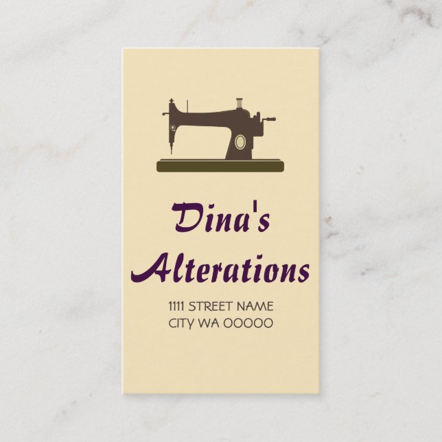 Alterations Tailor Tailoring Seamstress, Tailor Business Card (Front)