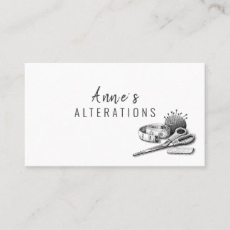 Alterations Tailoring, Seamstress, Tailor Business Card