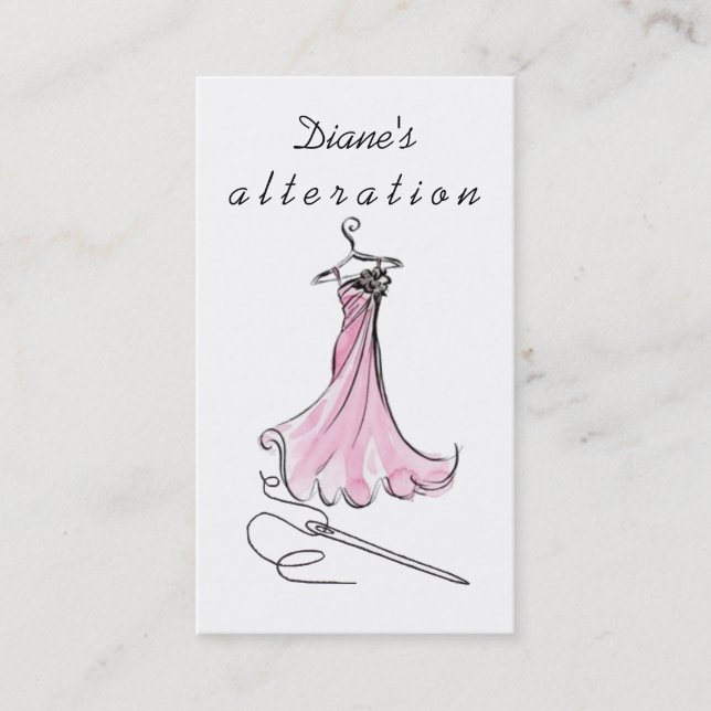 Alterations, Tailoring, Seamstress, Tailor Business Card (Front)