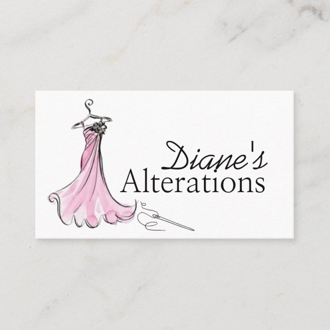 Alterations, Tailoring, Seamstress, Tailor Business Card (Front)