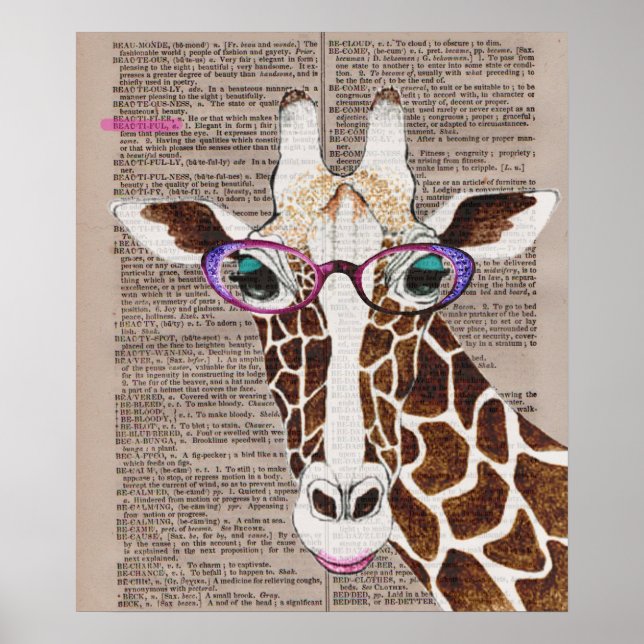 Altered Art Funky Giraffe Poster (Front)